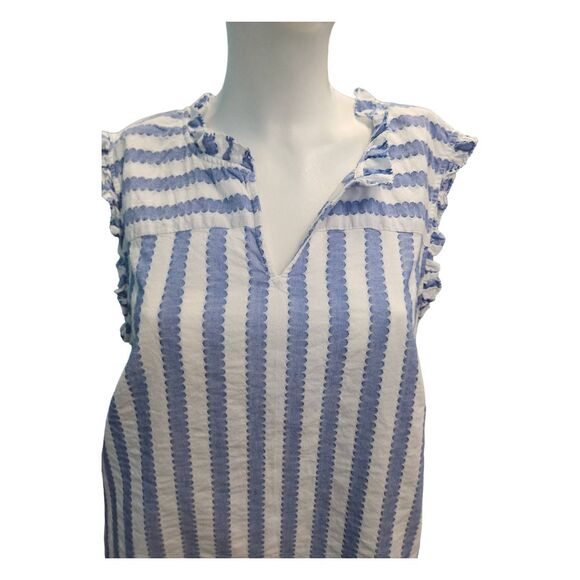 Talbots Blue Striped Top Women's SZ 1X Shell Plus Size Summer - Picture 5 of 9
